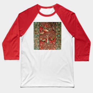 Antique Persian Rug Bird Tree Flowers ca. 1600 Print Baseball T-Shirt